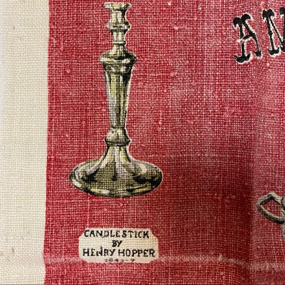 Vintage Linen American Pewter Tea Towel - Picture 6 of 8